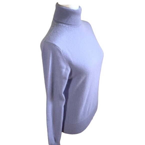 Lord & Taylor 2-Ply Cashmere Sweater Turtleneck LS Light Violet Classic Medium - Picture 7 of 9